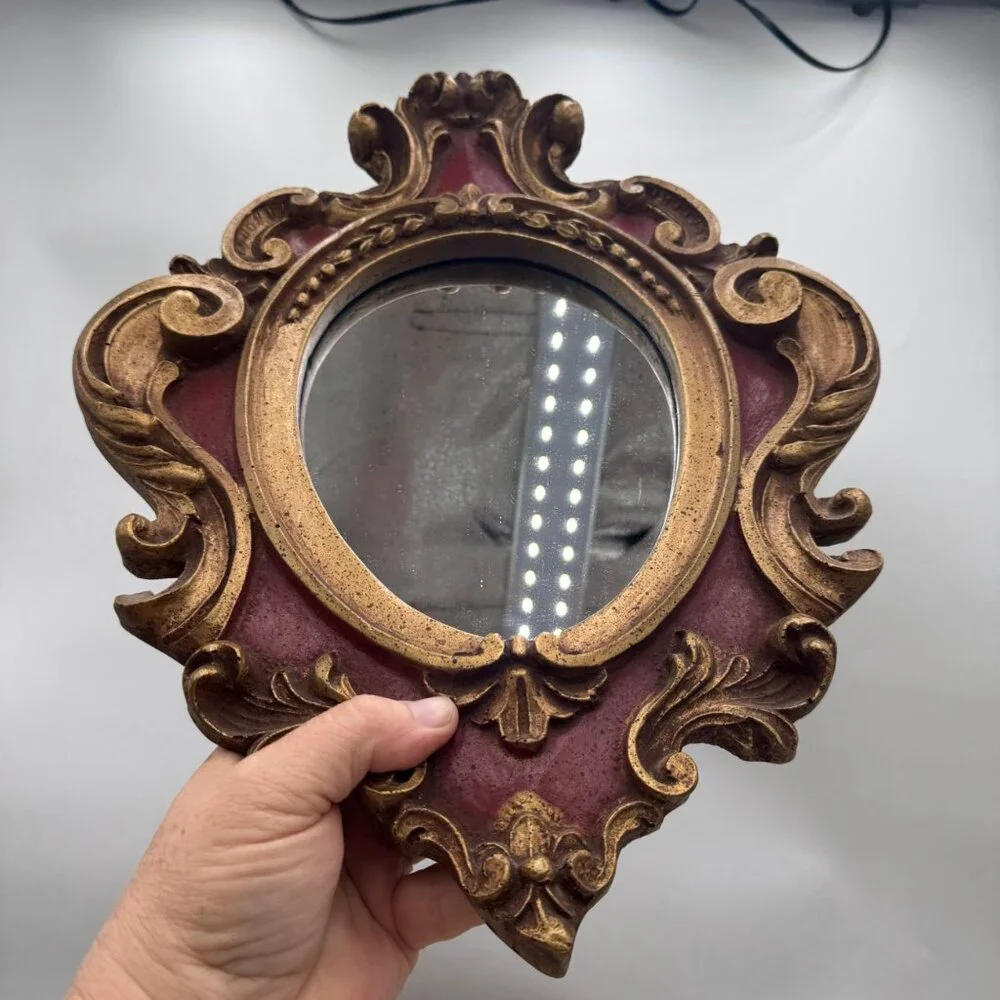 Vintage Florentina Italy Ornate Rococo Gold Gilt red Mirror